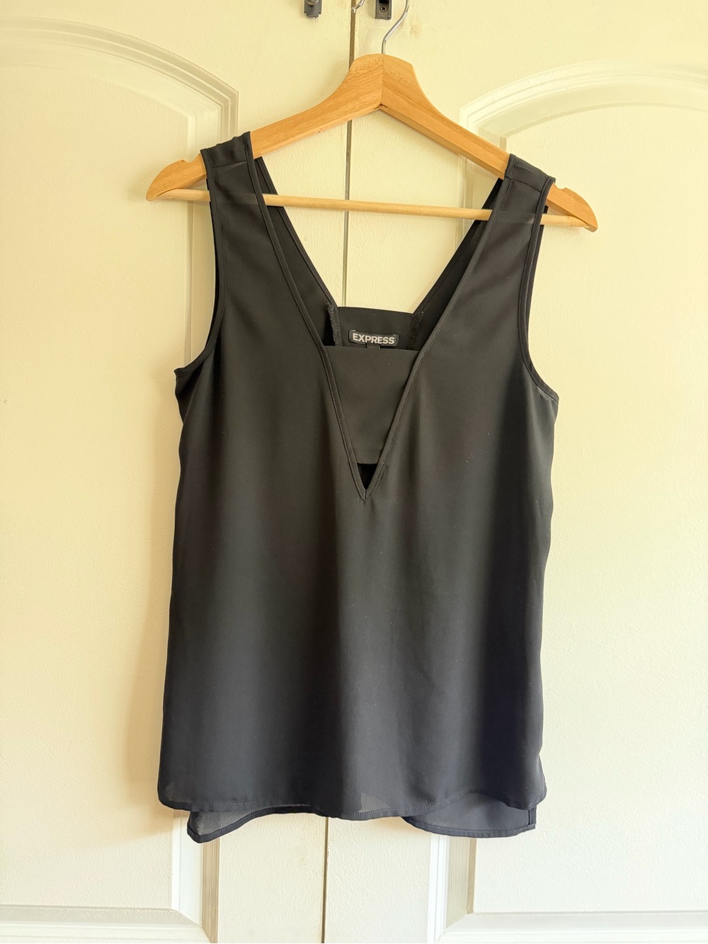 Express Black V-Neck Peek a Boo Sleeveless Camisole